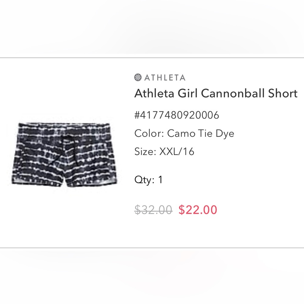 Athleta Girl Swim shorts size 16.